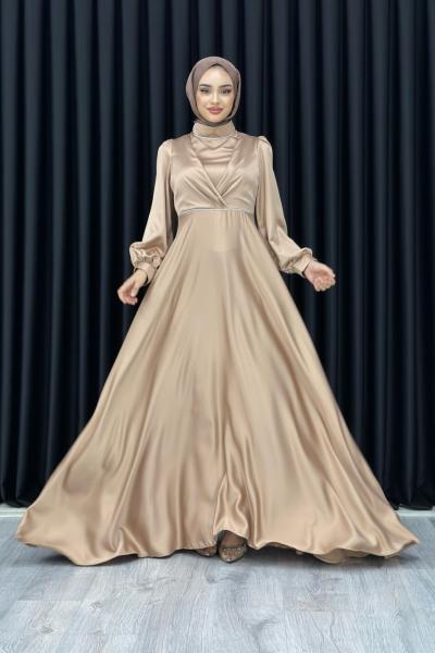Ceylin Abiye Tesettür Bej