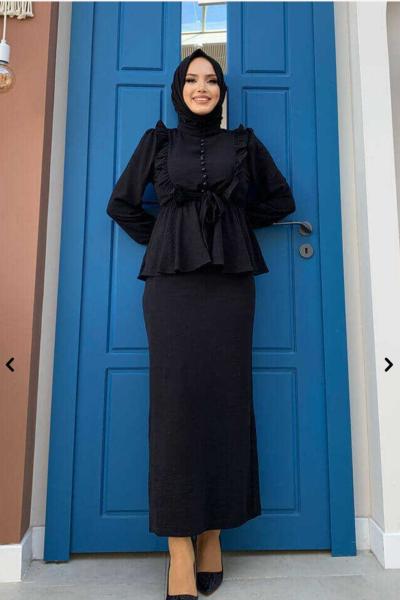 DİLAN ETEKLİ TAKIM Siyah