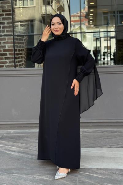 Ecrin Tesettür Abiye Siyah