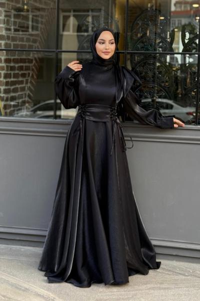 Emel Tesettür Abiye Siyah