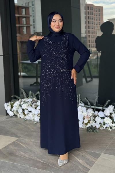 Ezgi Tesettür Abiye Lacivert