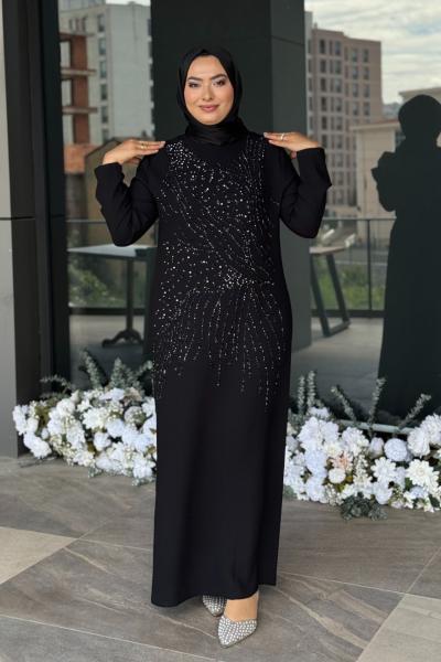 Ezgi Tesettür Abiye Siyah