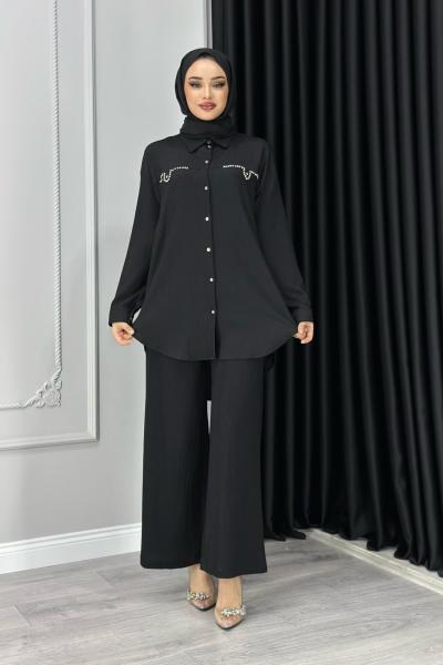 FEYZA PANTOLONLU TAKIM Siyah