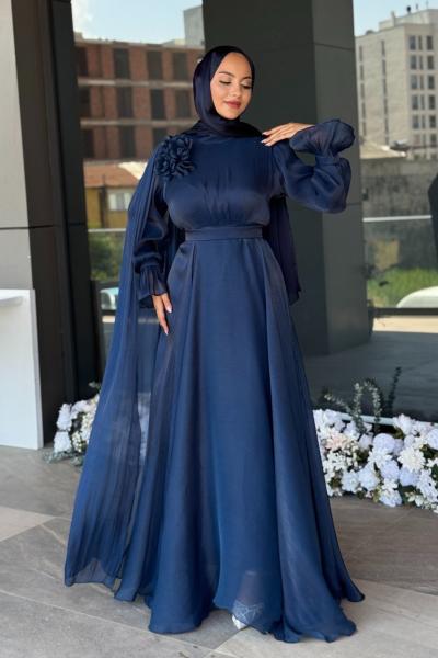 Gelincik Tesettür Abiye Lacivert