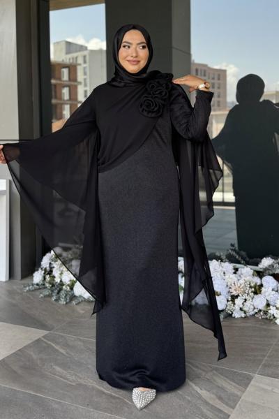 Güldane Tesettür Abiye Siyah