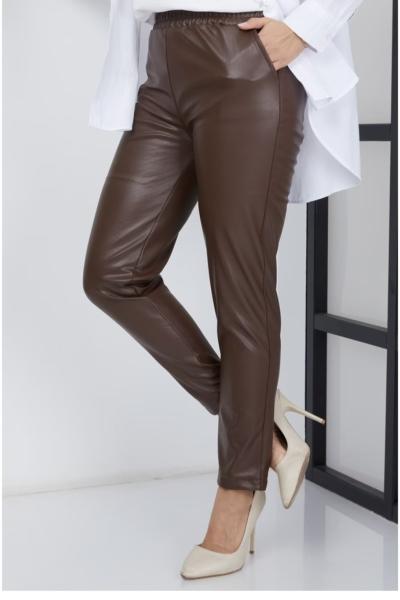 Hafsa Deri pantolon Kahverengi
