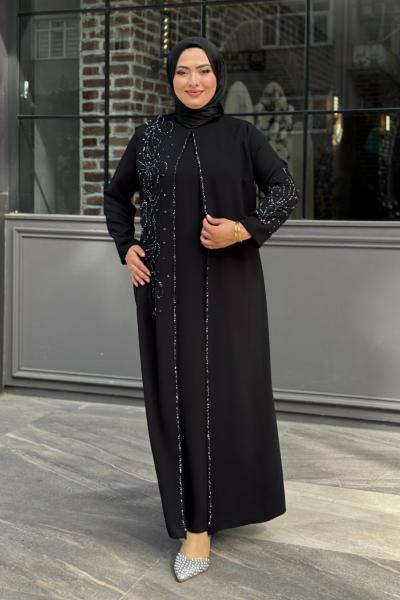 Hanımeli Tesettür Abiye Siyah
