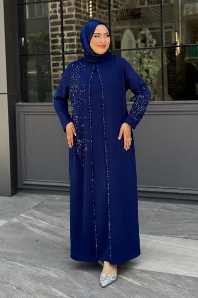 Hanımeli Tesettür Abiye Lacivert