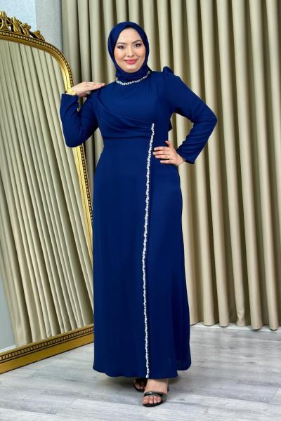 Hilal Abiye Lacivert