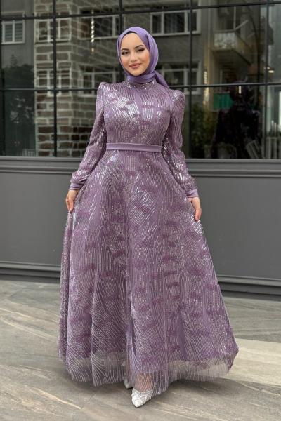 İrem Tesettür Abiye Lila