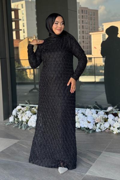 Kardelen Tesettür Abiye Siyah