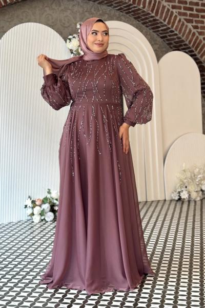 Kumsal Abiye Kahverengi