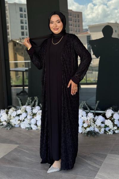 Naciye Tesettür Abiye Siyah