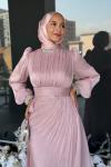 Narin Tesettür Abiye Pembe