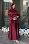 Nazlı Tesettür Elbise Bordo