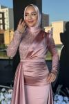 Nefise Tesettür Abiye Pembe