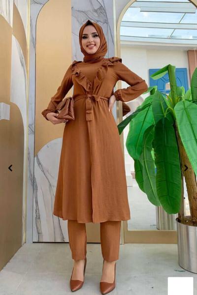 NESLİHAN PANTOLONLU TAKIM Taba