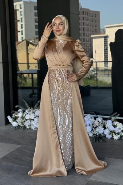 Nurhan Tesettür Abiye Gold