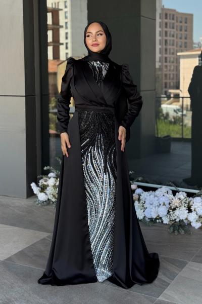 Nurhan Tesettür Abiye Siyah