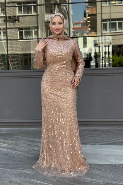 Özge Tesettür Abiye Gold