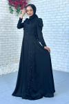 Rose Abiye Tesettür  Siyah