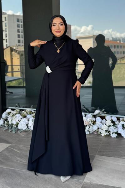 Selcan Tesettür Abiye Siyah