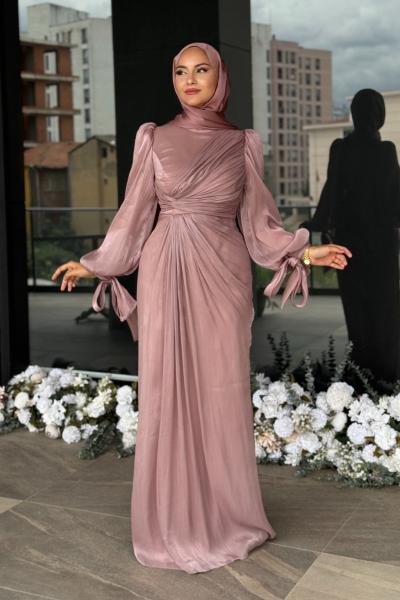 Semanur Tesettür abiye Gül Kurusu