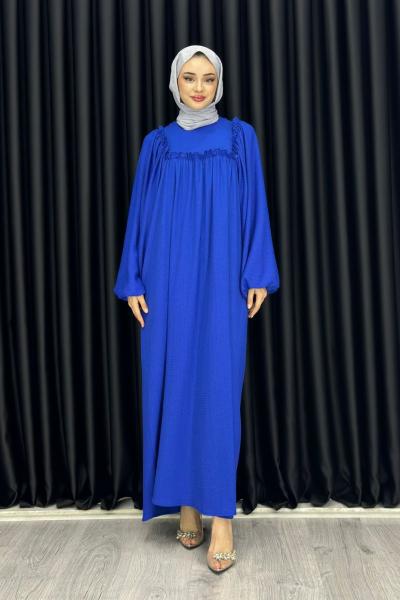 SENA BALON KOL ELBİSE Mavi