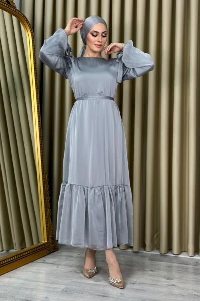 Sena Janjan Elbise Gri