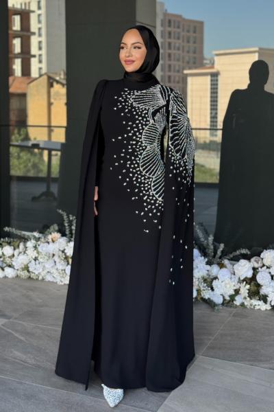 Serenay Tesettür Abiye Siyah