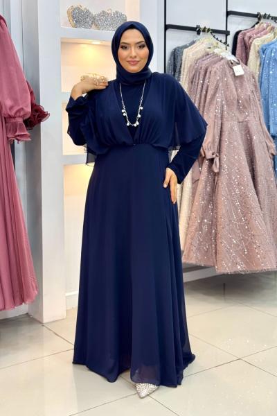 Şule tesettür abiye Lacivert