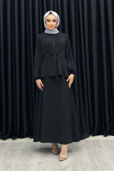 SUNA ETEKLİ TAKIM Siyah