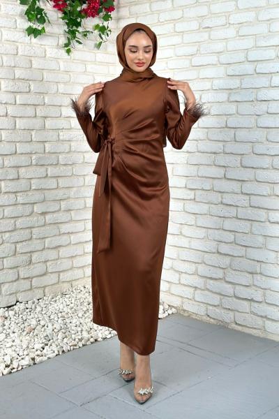 Suzan Abiye Tesettür Kahverengi