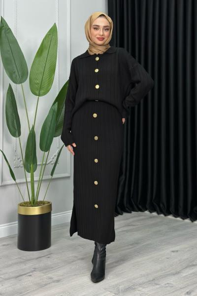 Suzi Etekli Takım Siyah