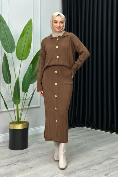 Suzi Etekli Takım Kahverengi
