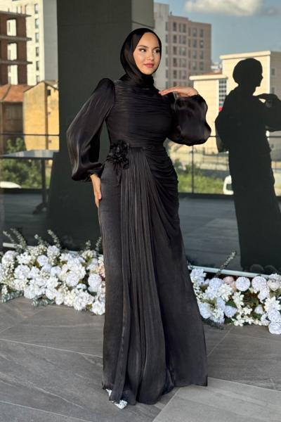 Talya Tesettür Abiye Siyah