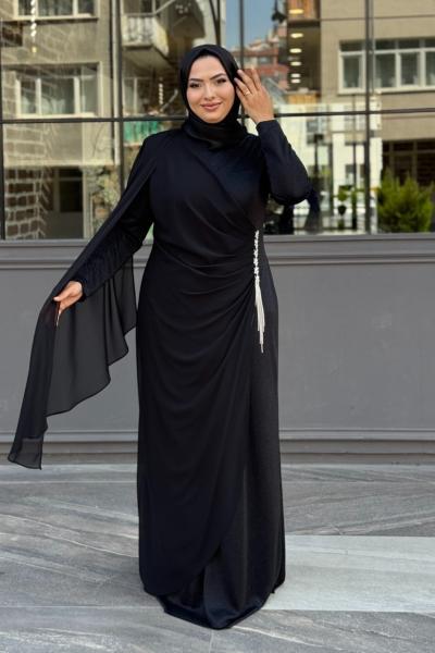 Türkü Tesettür Abiye Siyah