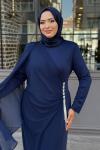 Türkü Tesettür Abiye Lacivert