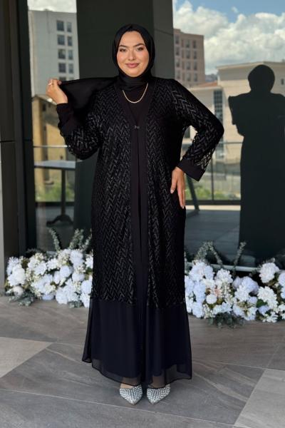 Ülkü Tesettür abiye Siyah