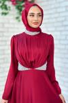 Violet Abiye Tesettür  Bordo