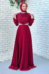 Violet Abiye Tesettür  Bordo