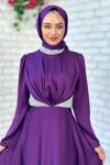 Violet Abiye Tesettür  Mürdüm