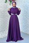 Violet Abiye Tesettür  Mürdüm