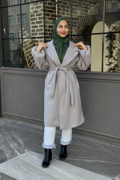 Yeliz Kaşe Kaban Taş Rengi