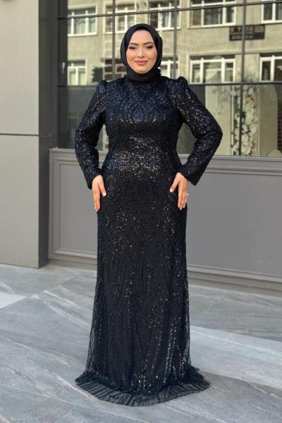 Zühre Tesettür Abiye Siyah