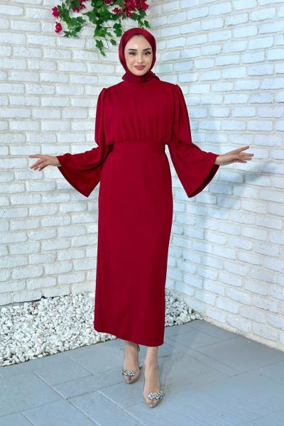 Zümrüt Elbise Bordo