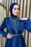 Bağde Abiye Tesettür Lacivert