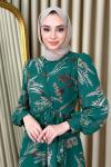 Leyla Şifon Elbise Zümrüt