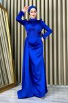 Tülay Tesettür Abiye Saks Mavisi