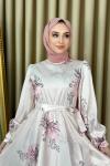 Sümeyra Saten Elbise Pembe